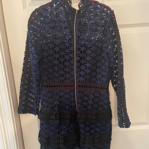 Lace Navy and Black Dress - Picture 2 of 3